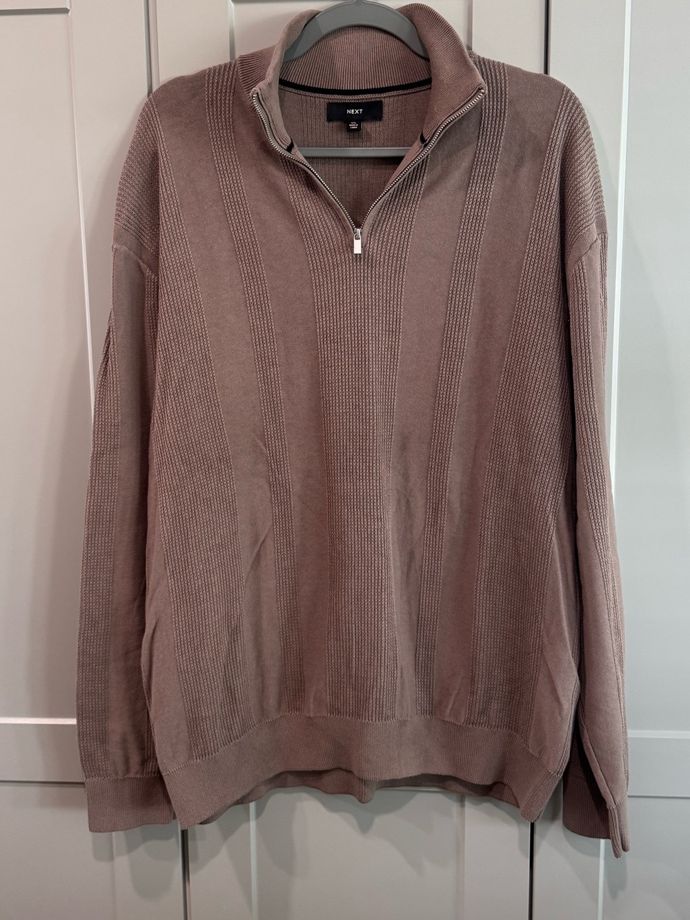 next Men's Half-Zip Sweater in Mauve